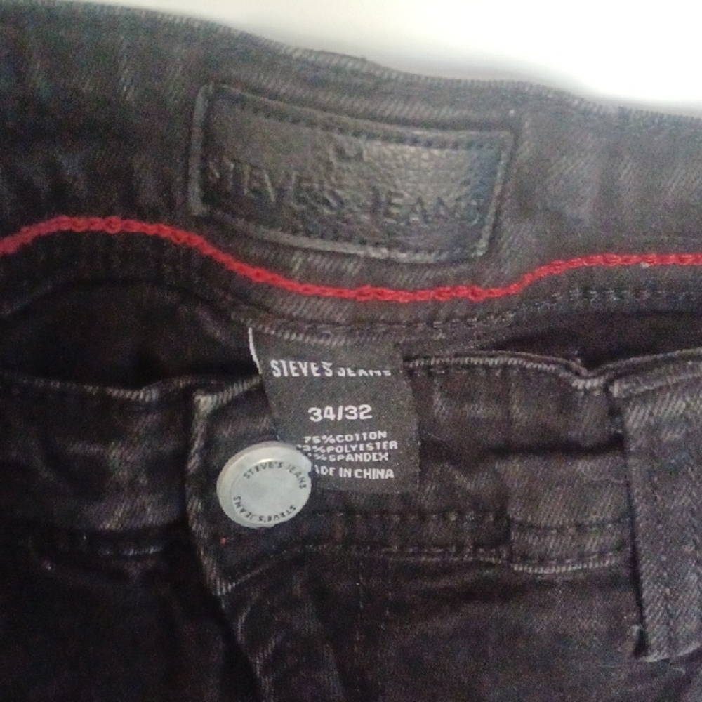 Black Skinny Jeans with Red Contrast Stitching